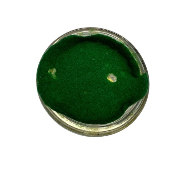 Vintage Glass Paperweight W/ Gold Praying Hands Design & Green Felt Base 3" - Picture 3 of 5